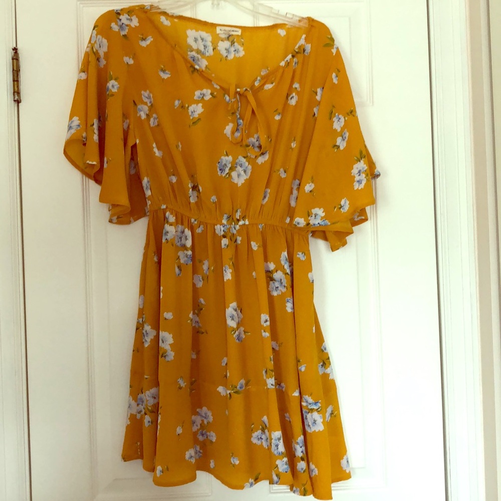 Mustard floral dress